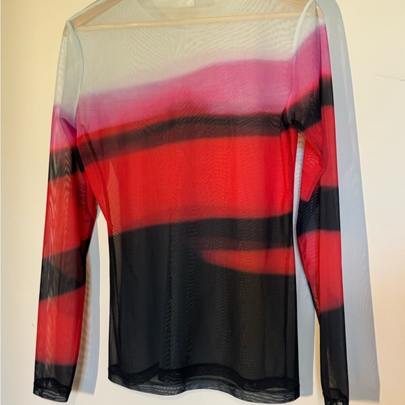 Dries Van Noten x Len Lye Sheer Mesh Ombre Top ❤️🖤 Large - Picture 5 of 5